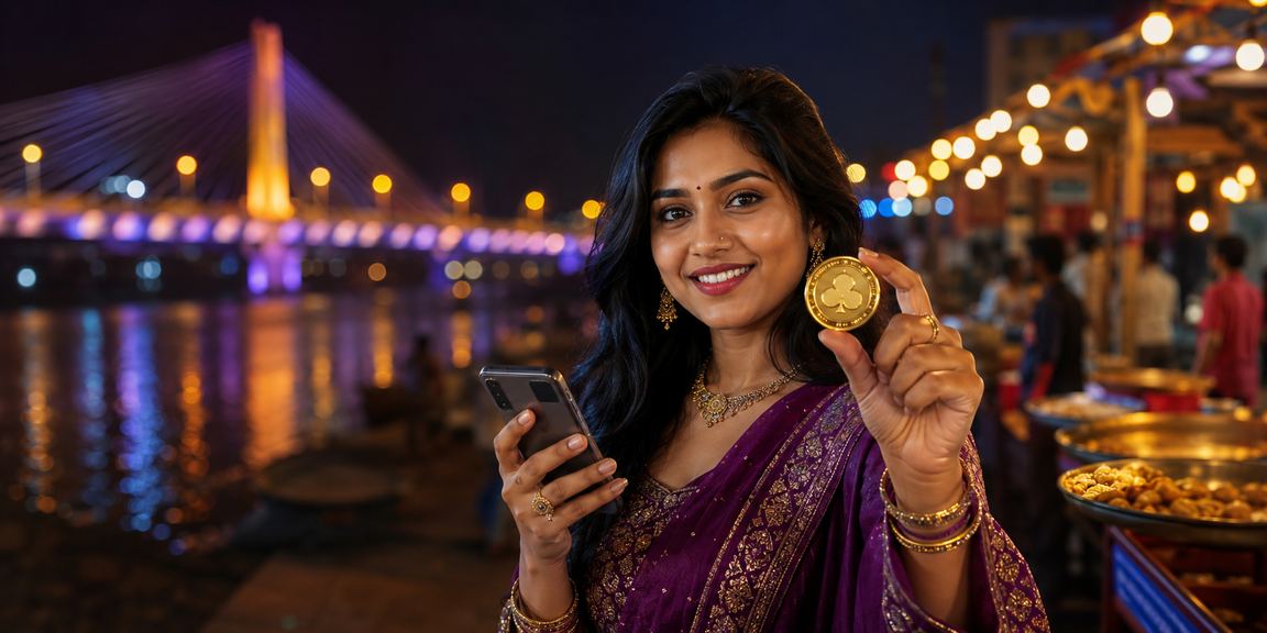 রাজশাহীর নাইট মার্কেটে মোবাইলে k90 স্পোর্টস অ্যাপ ব্যবহার করছেন একজন